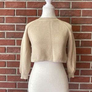 Max Mara Beige Knit Crewneck Long Sleeves Top Size M NEW